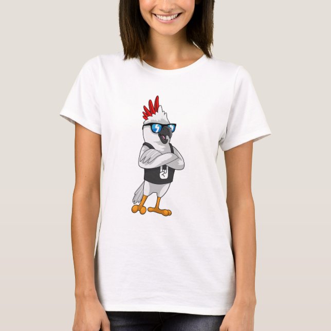 T-shirt Perroquet en tant que musicien avec lunettes de so (Devant)