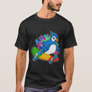 T-shirt Perroquet en tant que skate avec skateboard