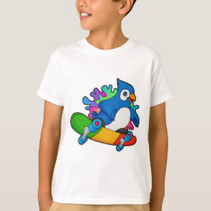 T-shirt Perroquet en tant que skate avec skateboard