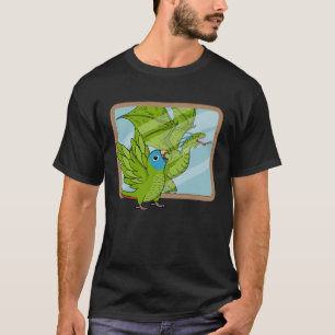 T-shirt Perroquet et dragon Réflexion I Blue couronné Conu