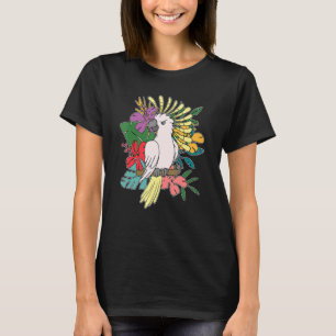 T-shirt Perroquet exotique Cockatoo Fleurs d'oiseaux anima