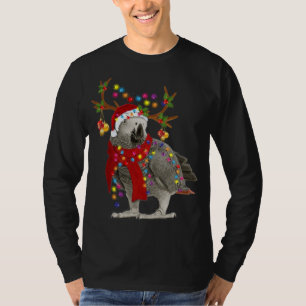 T-shirt Perroquet gris africain Superbe renne Noël Tr