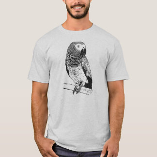 T-shirt Perroquet gris sur la chemise grise