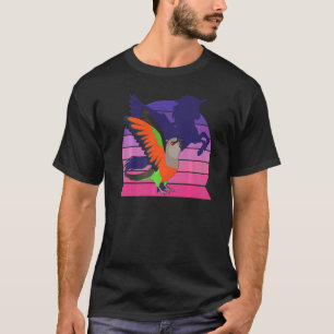 T-shirt Perroquet Rétro I Licorne ailée I Cloche Rouge Hur