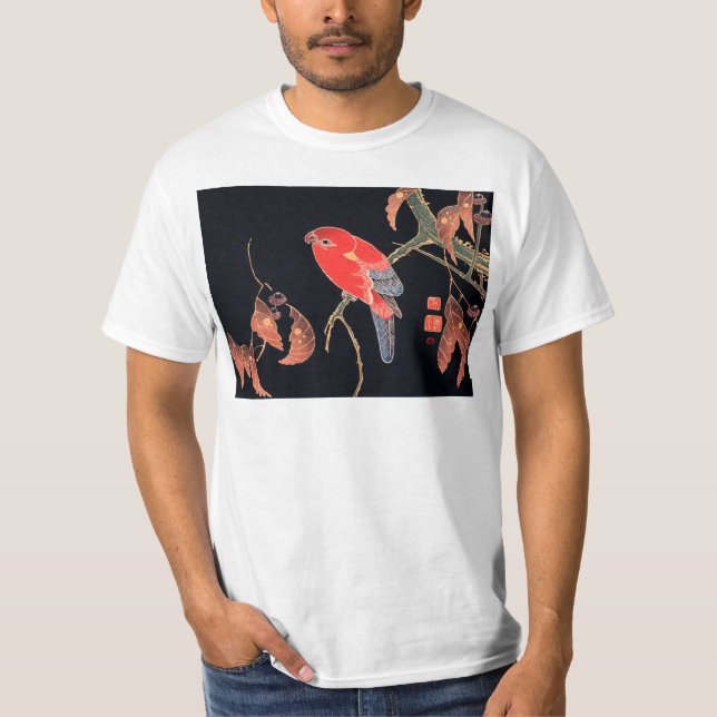 T-shirt Perroquet rouge sur la branche d'un arbre par Ito  (Devant)