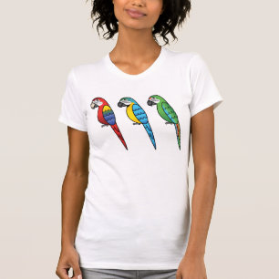 T-shirt Perroquets Aras de Dessin Animé Mignons