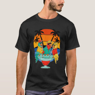 T-shirt Perroquets Boire Hawaïen Vacances coucher de solei
