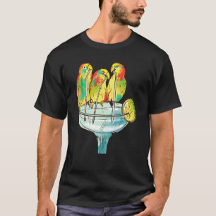 T-shirt Perroquets de femmes buvant une Margarita Rétro Et