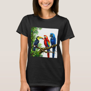 T-shirt Perroquets oiseaux tropicaux hawaii fête de plage