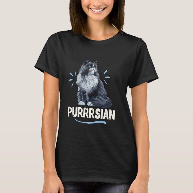T-shirt Perse Chat PURRSIAN Funny Chats Perse Propriétaire (Devant)