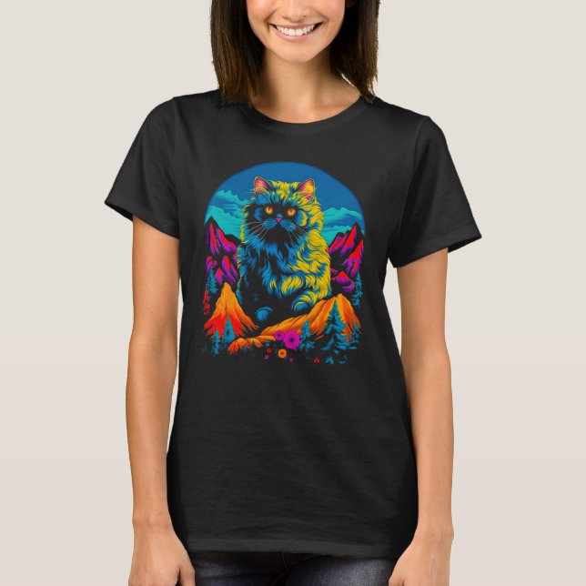 T-shirt Persian Cat Mountain (Devant)