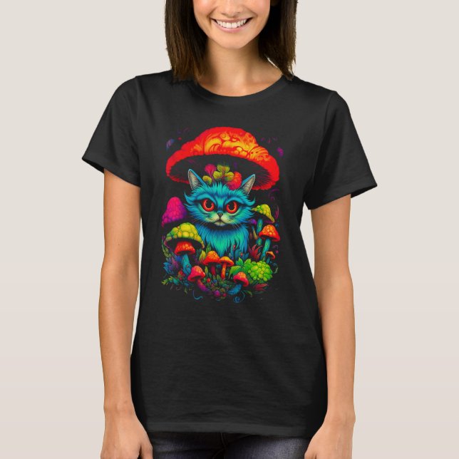 T-shirt Persian Cat Mushroom (Devant)