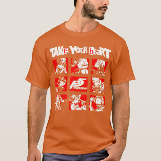 T-shirt Persona 5ake Your Heart Personnage Grille RPG Vidé