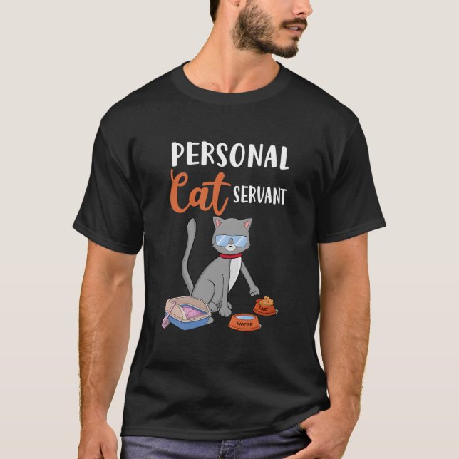 T-shirt Personal Cat Servant Cat (Devant)