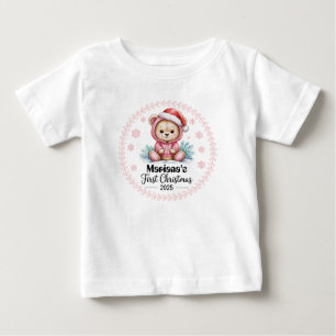 T - Shirt-Personalisiert Baby's Christmas 2025-Gir Baby T-shirt