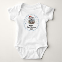 T - Shirt-Personalisiert Baby's First Xmas 2025-Bo