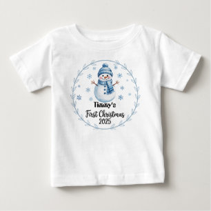 T - Shirt-Personalisiert Baby's First Xmas 2025-Bo Baby T-shirt