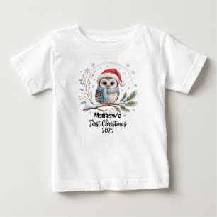 T - Shirt-Personalisiert Baby's First Xmas 2025-Bo Baby T-shirt