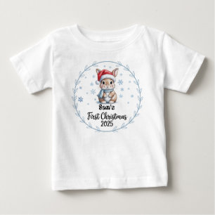 T - Shirt-Personalisiert Baby's First Xmas 2025-Bo Baby T-shirt