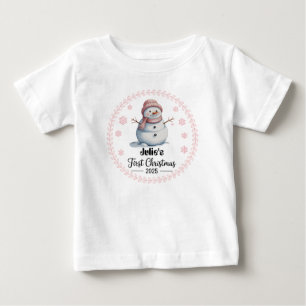 T - Shirt-Personalisiert Baby's First Xmas 2025-Gi Baby T-shirt