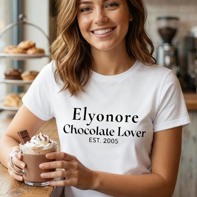 T-shirt Personalized Chocolate Lover Name Established (Créateur téléchargé)