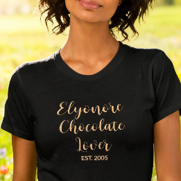 T-shirt Personalized Chocolate Lover Name Established
