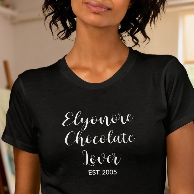 T-shirt Personalized Chocolate Lover Name Established (Créateur téléchargé)
