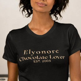 T-shirt Personalized Chocolate Lover Name Established