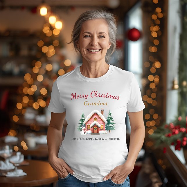 T-shirt Personalized Christmas Grandma Shirt Gift (Créateur téléchargé)