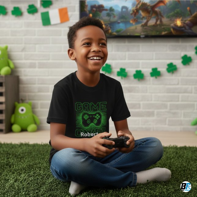 T-shirt Personalized Game Over St. Patrick's Day Gamer (Créateur téléchargé)