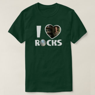 T-shirt Personalized 'I Love Rocks' Custom Photo