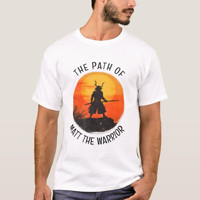 T-shirt Personalized Japanese Martial Arts Samurai Warrior (Devant)