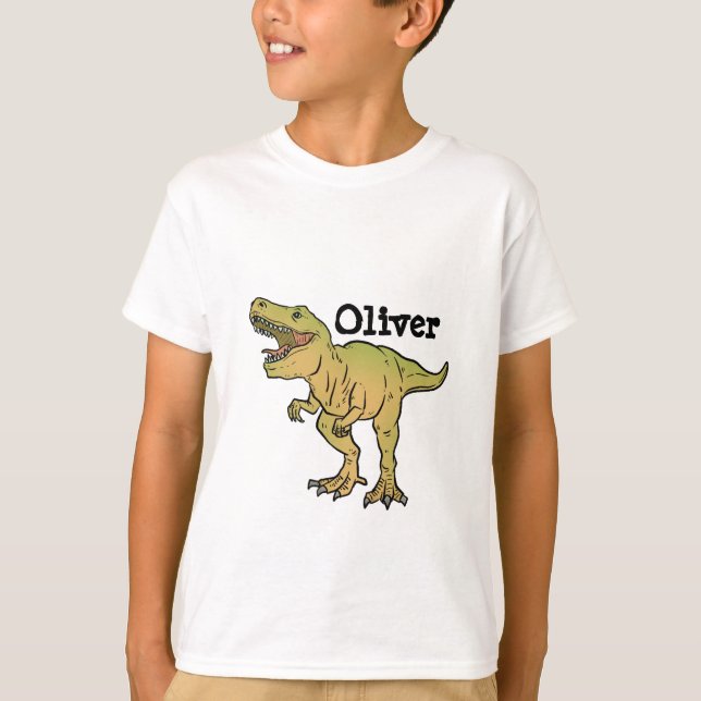 T-shirt Personalized Kids T-REX Dinosaur Birthday (Devant)