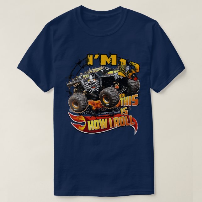 T-shirt Personalized Max D Monster Truck Birthday  (Design devant)