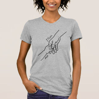 T-shirt Personalized Mother and Child Hands Line Art Shirt