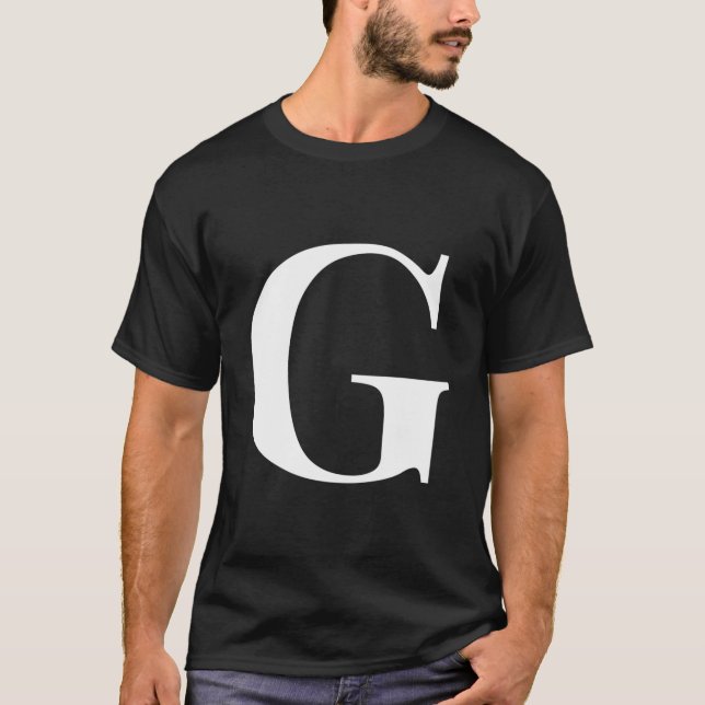T-shirt Personalized Name Alphabet Initial Letter G (Devant)