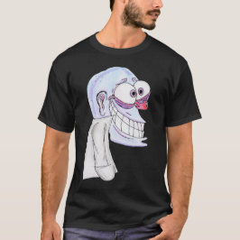 T-shirt personnage bleu souriant avec manteau