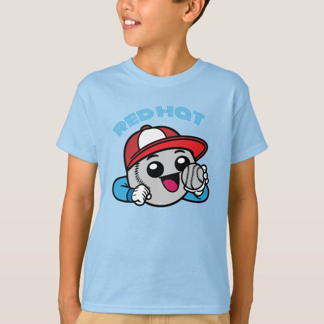 T-shirt personnage de dessin animé de baseball (Devant)
