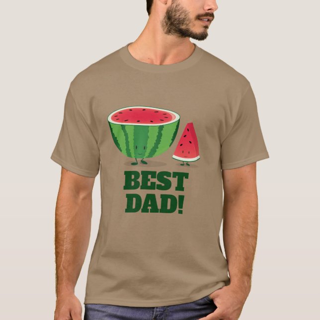 T-shirt Personnage de dessin animé de Best Dad Watermelon (Devant)