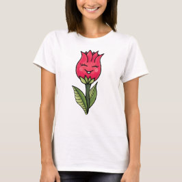 T-Shirt Personnage de dessin de printemps de fleurs mûres