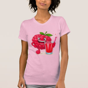T-shirt Personnage de framboise de dessin animé avec un sm
