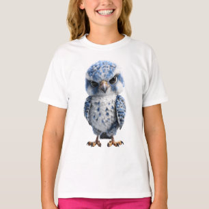 T-shirt Personnage de hibou bleu grognon pour enfants