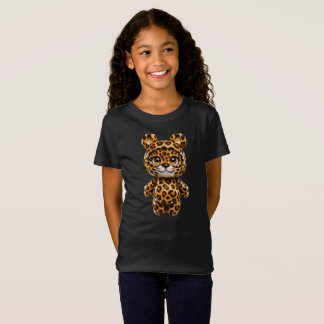 T-Shirt Personnage de jungle chibi mignon léopard