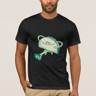 T-shirt Personnage de mascotte de taco vert mignon qui mar