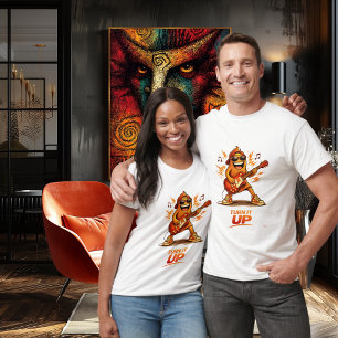 T-shirt Personnage de musicien de guitare orange drôle Mus