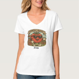T-shirt Personnage de Tomate Drôle du Marché des Agriculte