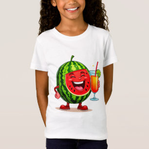 T-Shirt Personnage Pastèque Souriante S'amusant