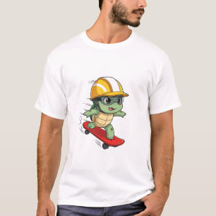 T-shirt Personnage Tortue Patineur Rapide