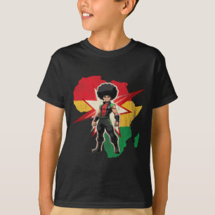 T-shirt Personnages de Juneteenth Anime Manga, Culture Afr