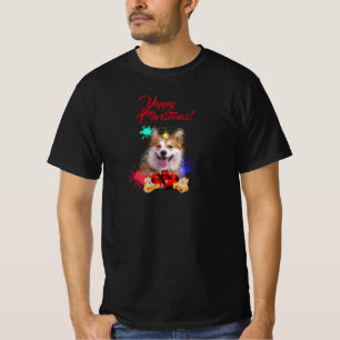 T-shirt Personnalisable Corgi Chien Joyeux Noël